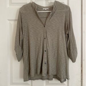 James Peres Grey 3/4 Sleeve Button Up shirt